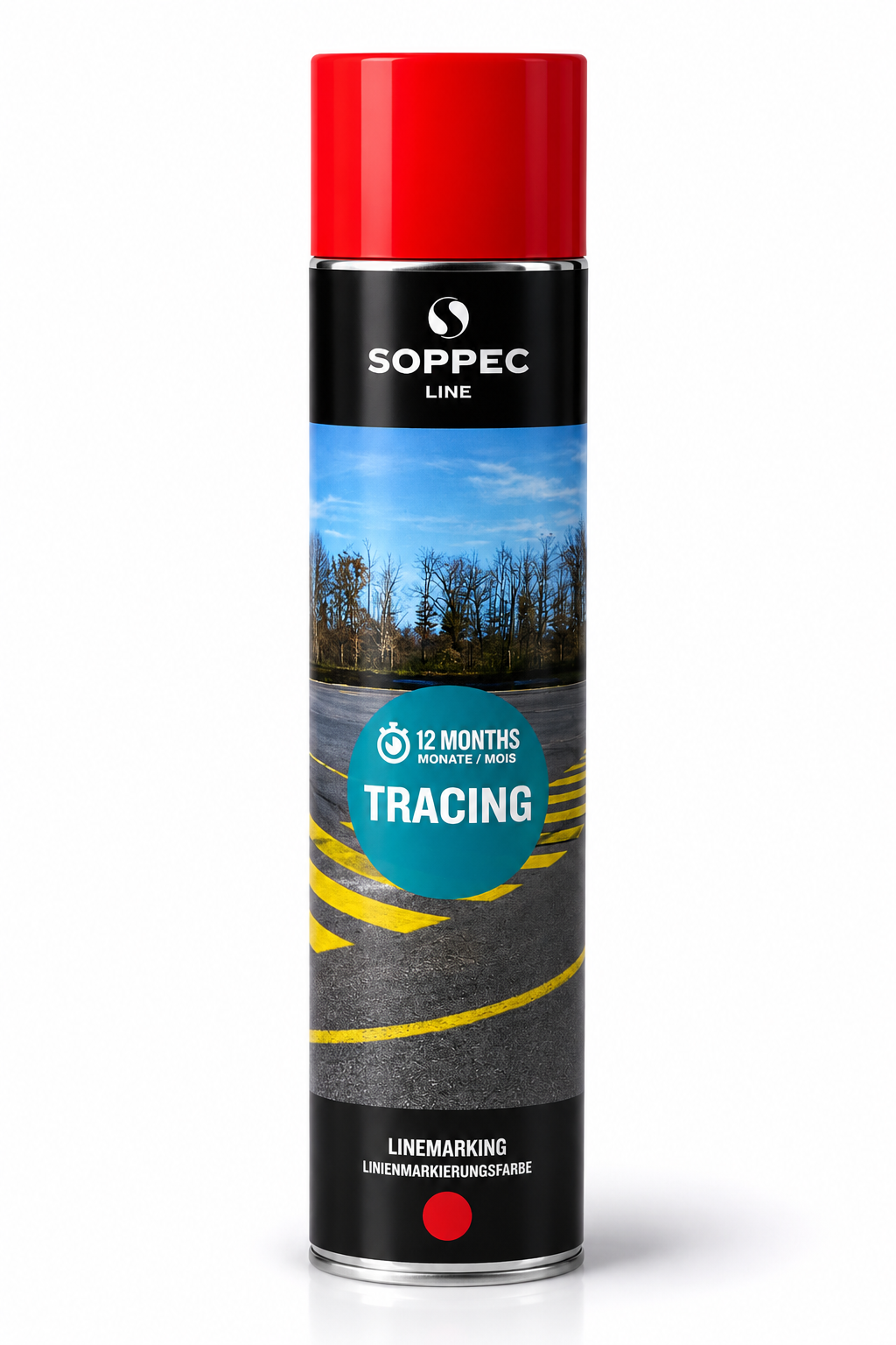 Sprej na značenie čiar a značiek - červená farba 750ml
