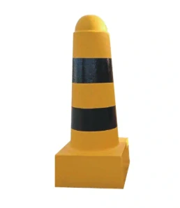 Betónový zábranový kužeľ žltočierny