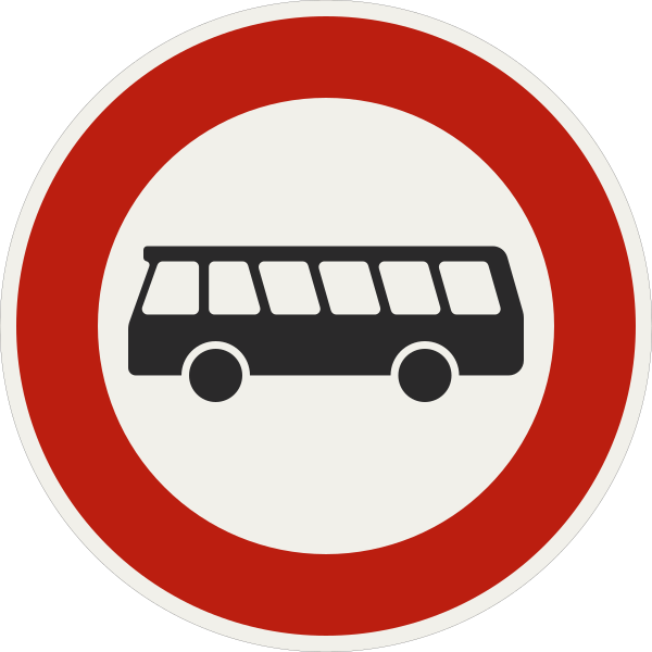 Zákaz vjazdu pre autobusy a trolejbusy 233 - 53